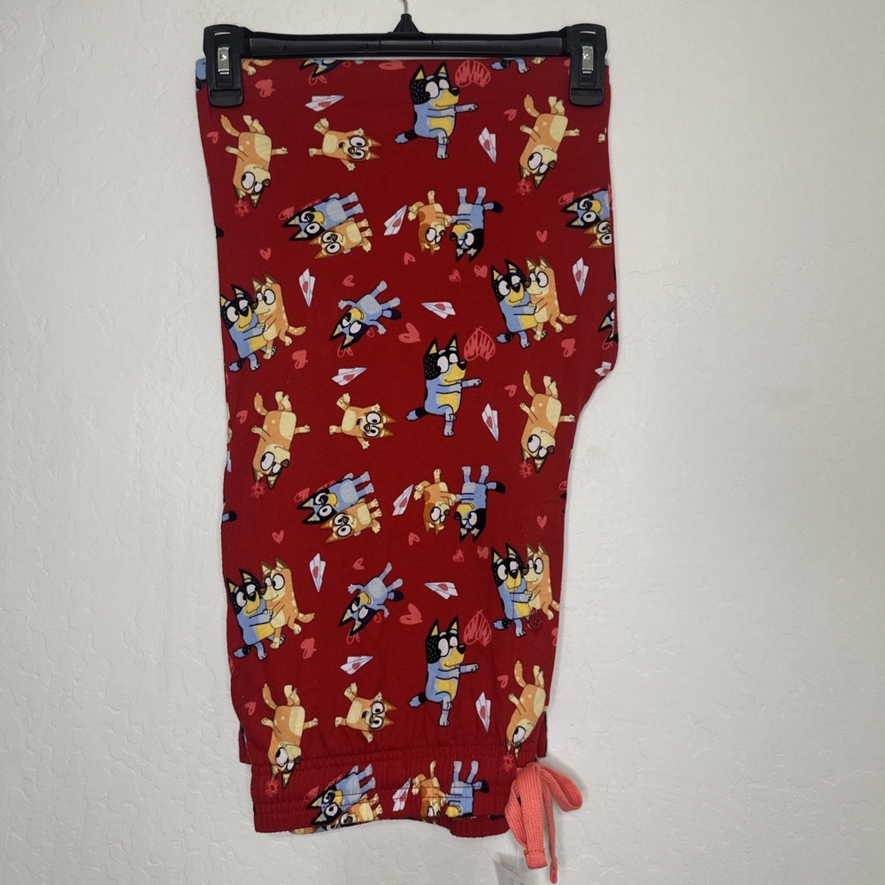 Bluey Red Disney Pajamas Pants Womens Size Medium Lounge‎ Sleep NWT